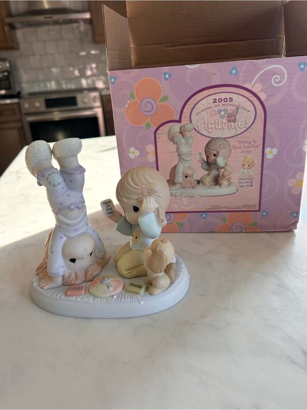 Precious Moments Playtime Figurine — Pastel Pink, Cream, Blue